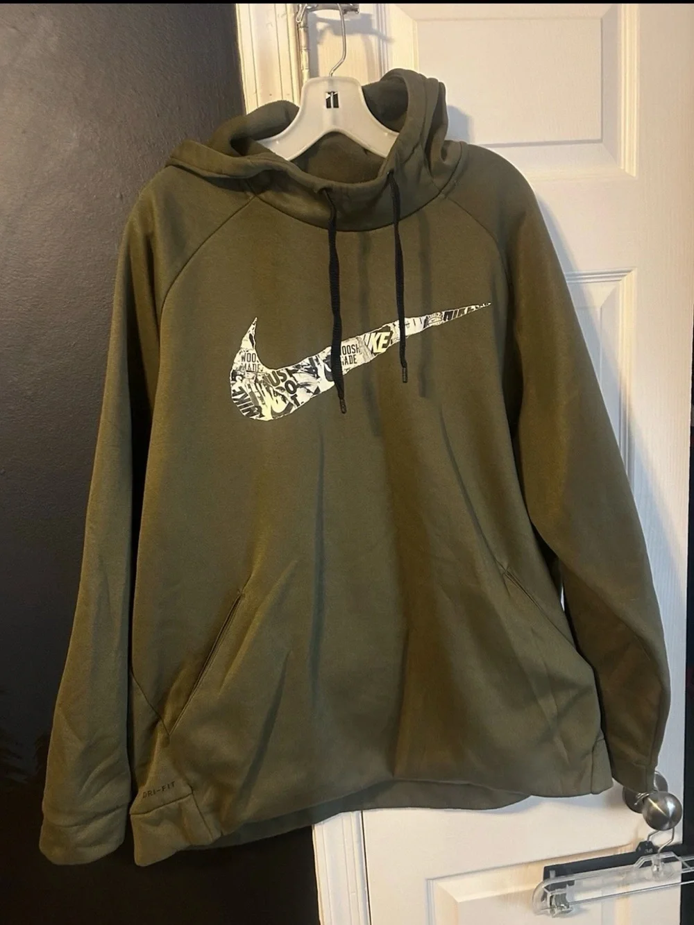 NIKE DirFit THERMA FIT SPORTSWEAR HOODIE OLIVE GREEN SIZE 2XL